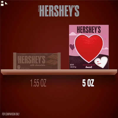 HERSHEY'S Milk Chocolate Heart, Valentine'S Day Candy Gift Box, 5 Oz