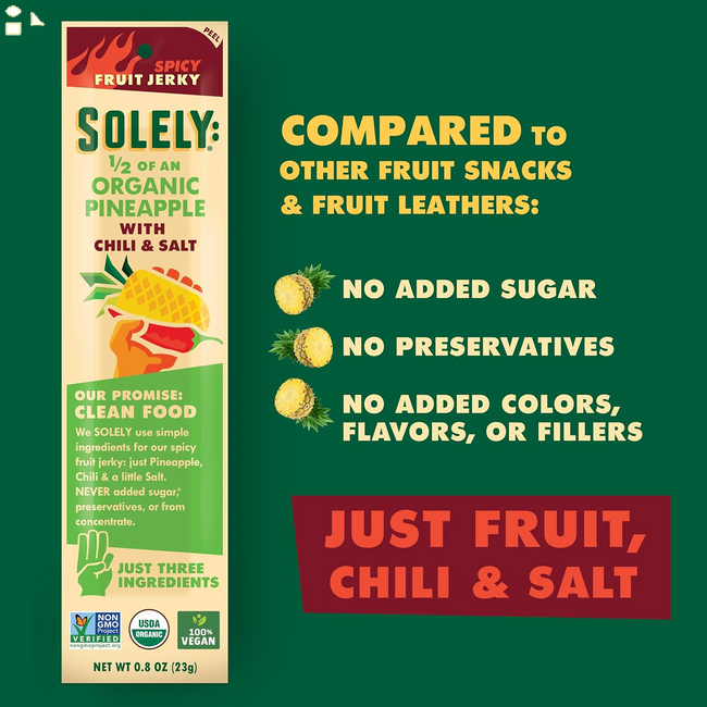 Solely, Fruit Jerky Pineapple Chili Salt Organic, 0.8 Ounceâ€¦