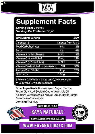 (2 Pack) Elderberry Immune Support Gummies, Zinc, Vitamin C, Great Flavor