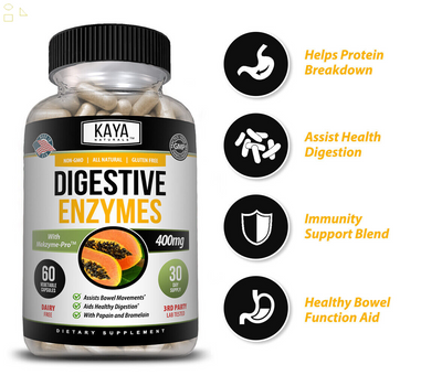 (2 Pack) Digestive Enzymes W/ Prebiotic & Probiotics, Gas, Constipation & Bloat
