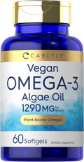 Vegan Omega 3 Supplement | 1290 Mg | 60 Softgels | Plant Based | Non-Gmo & Gluten Free | from Algae Oil