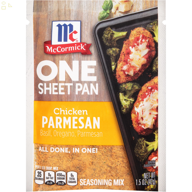 Mccormick One Sheet Chicken Parmesan One Sheet Pan Seasoning Mix, 1.5 Oz Envelope Packing May Vary