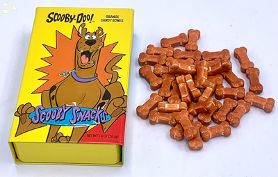 Boston America Scooby-Doo Scooby Snacks Orange Flavored Candy - (1) Collectible Slider Tin Filled with Bone Shaped Candies