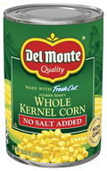 Del Monte Canned No Salt Added Golden Sweet Whole Kernel Corn, 15.25 Oz Packaging may vary