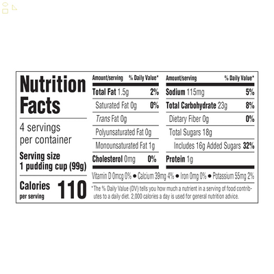 , Vanilla Pudding Cups, 4 Count