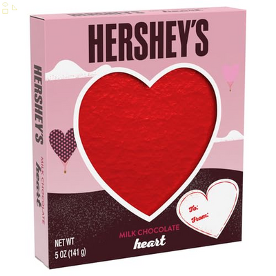 HERSHEY'S Milk Chocolate Heart, Valentine'S Day Candy Gift Box, 5 Oz