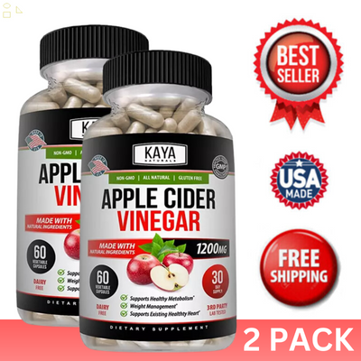 (2 Pack) Apple Cider Vinegar Capsules Cleanse Appetite Suppressant