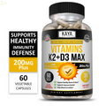 (2 Bottles) Vitamin K2 (MK7) D3 5000 IU Supplement, Bioperine Capsules, Immune