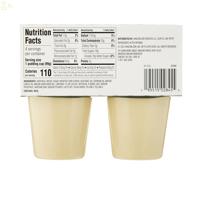 , Vanilla Pudding Cups, 4 Count