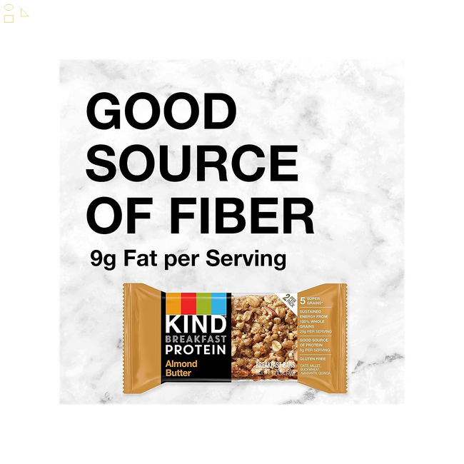 KIND Breakfast, Healthy Snack Bar, Almond Butter, Gluten Free Breakfast Bars, 8G Protein, 1.76 OZ Packs (6 Count)