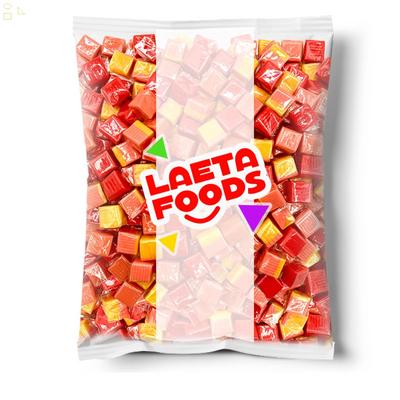 Fruit Caramel Squares - Strawberry, Passion Fruit, Raspberry Flavors (1 Pound Bag - Approx. 75 Count)