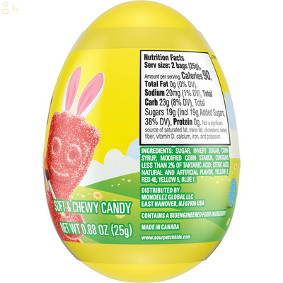 SOUR PATCH KIDS Soft & Chewy Easter Candy, 0.88 Oz Easter Egg