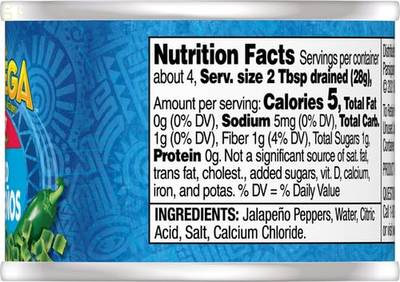 Ortega Diced Jalapenos, Hot, 4 Ounce