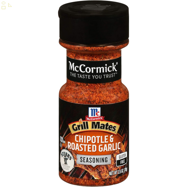 Mccormick Grill Mates Chipotle & Roasted Garlic Seasoning, 2.5 Oz Packaging may vary