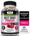 Organic Beet Root Powder 1300Mg Capsules Nitric Oxide Booster Superfood Beetroot