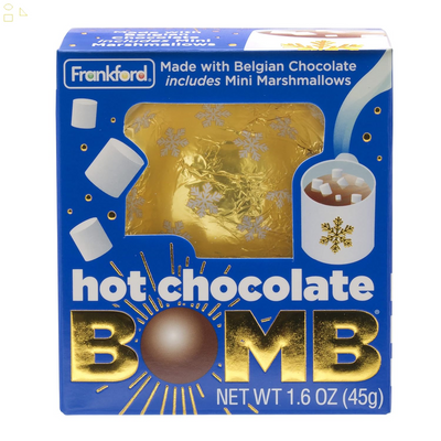 Frankford the Original Hot Chocolate Ball with Mini Marshmallows Inside, Melting Belgian Milk Chocolate, Holiday Gift and Stocking Stuffer, 1.6 Ounce