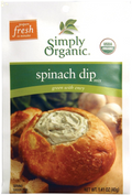 Simply Organic Spinach Dip Mix, Certified Organic, Gluten-Free | 1.41 Oz | Pack of 3