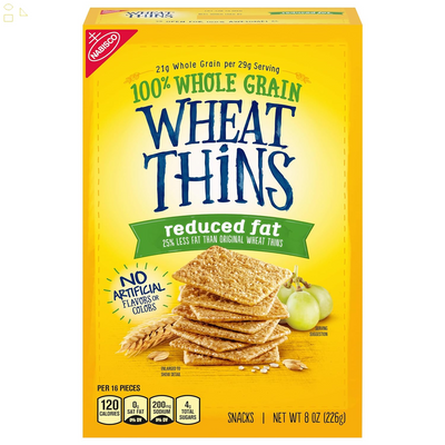 Wheat Thins Reduced Fat Whole Grain Wheat Crackers, 8 Oz