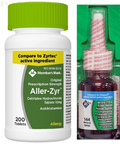 M_M Cetirizine HCL 10 Mg (200 Count) Generic Zyrtec plus Fluticasone Nasal Spray 50Mcg, 1 Bottle 144 Sprays Generic Flonase | 24 H Non Drowsy Allergy Relief | Best Value Generic OTC Allergy Medicatio