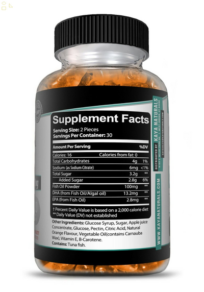 Omega 3 Gummies 60Ct, Supports Joint Inflammation, Heart, Brain & Overall Health