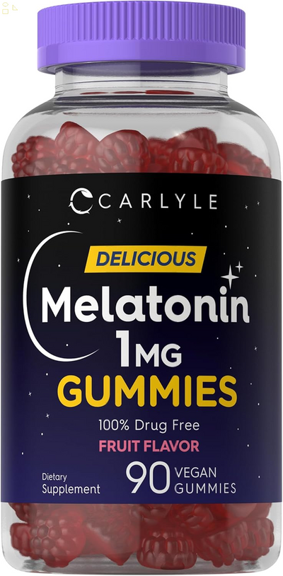 Melatonin Gummies | 1 Mg 90 Count | Fruit Flavor | Vegan, Non-Gmo, Gluten Free
