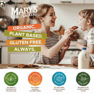 Mary'S Gone Crackers Herb Crackers, Organic Brown Rice, Flax & Sesame Seeds, Gluten Free, 6.5 Ounce