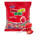 Colombina Bon Bon Bum Classic Lollipops - Sweet Strawberry with Chewy Bubble Gum Center Suckers, Gluten-Free Candy, 6 Oz Bags (10 Count) - 1 Pack