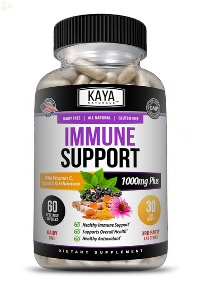 Immune System Booster, Elderberry, Zinc, Probiotics, Echinacea, Garlic, Turmeric