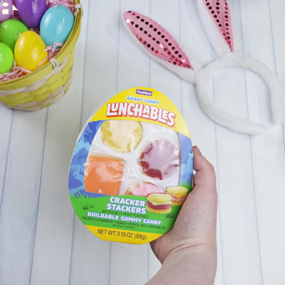 Kraft Cracker Stackers Gummy Lunchable Kit, Candy That Looks like Food, Easter 2024 Basket Stuffers, 3.1 Ounces