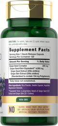 Grape Seed Extract 4,000Mg | 120 Quick Release Capsules | Standardized Extract Complex with Polyphenols | Non-Gmo, Gluten Free Supplement