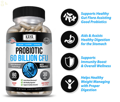 (2 Pack) Probiotic 60 Billion with Prebiotics Immune Function Healthy Digestion