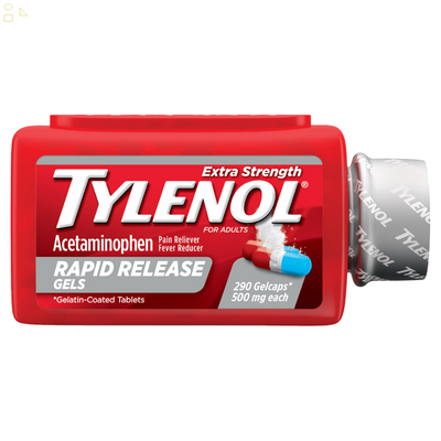 Tylenol Extra Strength Acetaminophen 500 Mg, Pain & Fever Relief, 290 Rapid Release Gelcaps