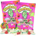 Halloween Warheads Sour Body Parts Candy, Soft and Chewy Fruit Flavored Gummies, 3 Ounces (Pack of 2) Lollipop Swirl Sticker Included