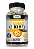 (2 Bottles) Vitamin K2 (MK7) D3 5000 IU Supplement, Bioperine Capsules, Immune