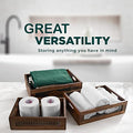 Wooden Nesting Countertop Baskets Set of 3 for Kitchen handles, Decorative Walnut Wood and Metal Wire