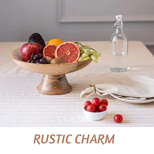 Acacia Wood Fruit Bowl for Kitchen Counter 12" Large