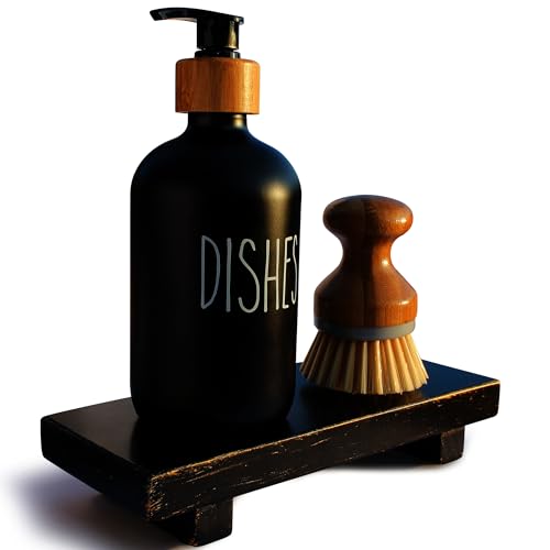 Wood Pedestal Stand Risers 8.7''x3.5'' Small Wooden Riser Soap Stand for Table Countertop Kitchen Sink