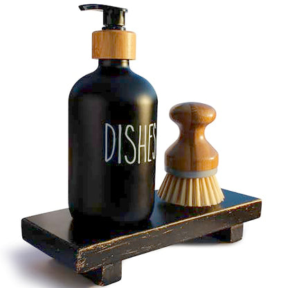 Wood Pedestal Stand Risers 8.7''x3.5'' Small Wooden Riser Soap Stand for Table Countertop Kitchen Sink