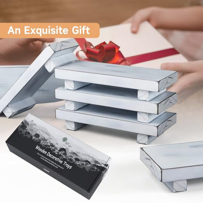 Wood Pedestal Stand Risers 8.7''x3.5'' Small Wooden Riser Soap Stand for Table Countertop Kitchen Sink