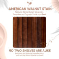 Floating Wooden Shelves for Kitchen Wall Mounted - Thick Industrial Kitchen Wood Shelf Set of 2