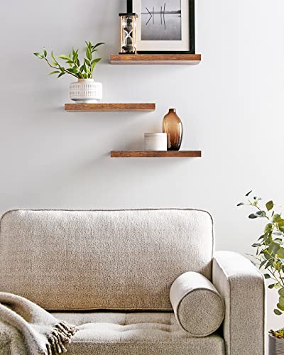 Floating Wood Shelves - Wall Mounted, for Kitchen, with 22lbs Capacity Set of 3