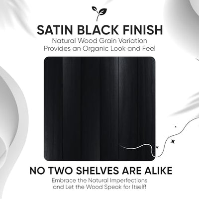 Floating Wooden Shelves for Kitchen Wall Mounted - Thick Industrial Kitchen Wood Shelf Set of 2