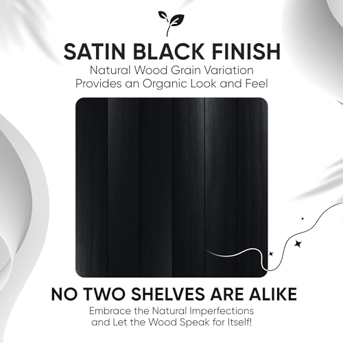 Floating Wooden Shelves for Kitchen Wall Mounted - Thick Industrial Kitchen Wood Shelf Set of 2