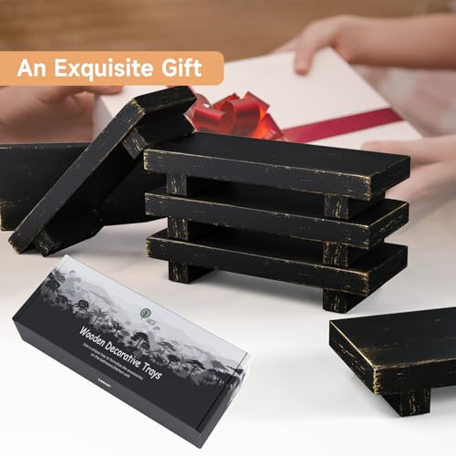 Wood Pedestal Stand Risers 8.7''x3.5'' Small Wooden Riser Soap Stand for Table Countertop Kitchen Sink