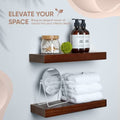 Floating Wooden Shelves for Kitchen Wall Mounted - Thick Industrial Kitchen Wood Shelf Set of 2