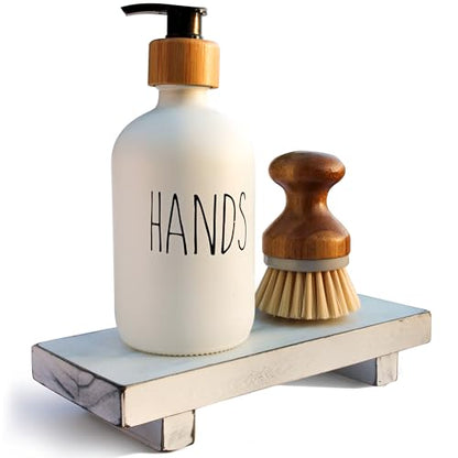 Wood Pedestal Stand Risers 8.7''x3.5'' Small Wooden Riser Soap Stand for Table Countertop Kitchen Sink