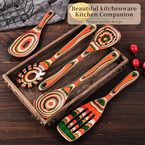7-Piece wood Utensils Set, Durable, Eco-Friendly, Wooden Spoons for cooking, Kitchen Tool