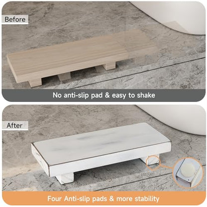 Wood Pedestal Stand Risers 8.7''x3.5'' Small Wooden Riser Soap Stand for Table Countertop Kitchen Sink