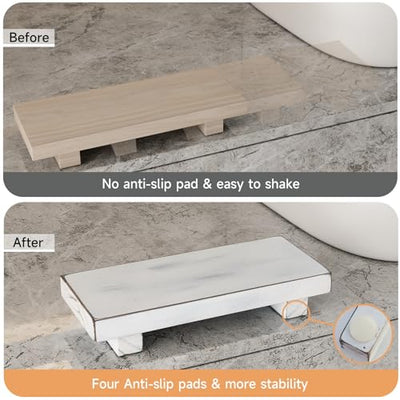 Wood Pedestal Stand Risers 8.7''x3.5'' Small Wooden Riser Soap Stand for Table Countertop Kitchen Sink