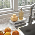 Wood Pedestal Stand Risers 8.7''x3.5'' Small Wooden Riser Soap Stand for Table Countertop Kitchen Sink